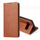 Dermis Texture PU Horizontal Flip Leather Case for Galaxy S10 Plus, with Holder & Card Slots & Wallet(Brown) - 1