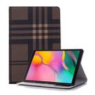 Plaid Texture Horizontal Flip Leather Case for Galaxy Tab S5e 10.5 T720 / T725, with Holder & Card Slots & Wallet (Coffee) - 1