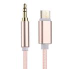 1m Weave Style Type-C Male to 3.5mm Male Audio Cable(Pink) - 2