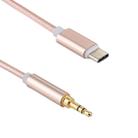 1m Weave Style Type-C Male to 3.5mm Male Audio Cable(Pink) - 3