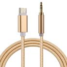 1m Weave Style Type-C Male to 3.5mm Male Audio Cable(Gold) - 1