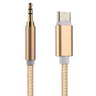 1m Weave Style Type-C Male to 3.5mm Male Audio Cable(Gold) - 2