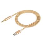 1m Weave Style Type-C Male to 3.5mm Male Audio Cable(Gold) - 4