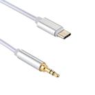 1m Weave Style Type-C Male to 3.5mm Male Audio Cable(White) - 3