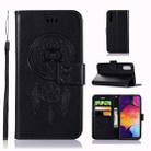 Wind Chime Owl Embossing Pattern Horizontal Flip Leather Case for Galaxy A50, with Holder & Card Slots & Wallet (Black) - 1