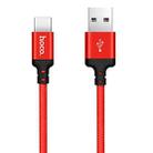 hoco X14 2m Nylon Braided Aluminium Alloy USB-C / Type-C to USB Data Sync Charging Cable(Red) - 1