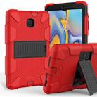 Shockproof Two-color Silicone Protection Shell for Galaxy Tab A 8.0 (2018) T387, with Holder (Red+Black) - 1