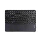 250C 10 inch Universal Tablet Round Keycap Wireless Bluetooth Keyboard with Touch Panel (Black) - 1