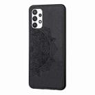 For Samsung Galaxy A32 4G Mandala Embossed Cloth Cover PC + TPU Mobile Phone Case with Magnetic Function and Hand Strap(Black) - 3