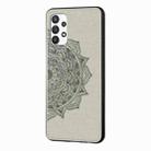 For Samsung Galaxy A32 4G Mandala Embossed Cloth Cover PC + TPU Mobile Phone Case with Magnetic Function and Hand Strap(Grey) - 3