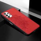 For Samsung Galaxy A32 4G Mandala Embossed Cloth Cover PC + TPU Mobile Phone Case with Magnetic Function and Hand Strap(Red) - 2