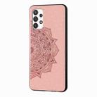 For Samsung Galaxy A32 4G Mandala Embossed Cloth Cover PC + TPU Mobile Phone Case with Magnetic Function and Hand Strap(Rose Gold) - 3
