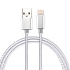 Knit Texture USB to USB-C / Type-C Data Sync Charging Cable, Cable Length: 1m, 3A Total Output, 2A Transfer Data(Silver) - 1