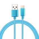 Knit Texture USB to USB-C / Type-C Data Sync Charging Cable, Cable Length: 2m, 3A Output(Blue) - 1