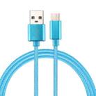 Knit Texture USB to USB-C / Type-C Data Sync Charging Cable, Cable Length: 3m, 3A Total Output, 2A Transfer Data(Blue) - 1