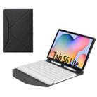 B610 Diamond Texture Triangle Back Holder Splittable Bluetooth Keyboard Leather Tablet Case for Samsung Galaxy Tab S6 Lite (White + Black) - 1
