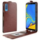 Business Style Vertical Flip TPU Leather Case for Galaxy A7 (2018) / A750, with Card Slot (Brown) - 1