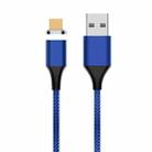 M11 3A USB to Micro USB Nylon Braided Magnetic Data Cable, Cable Length: 1m(Blue) - 1