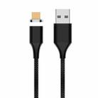 M11 3A USB to Micro USB Nylon Braided Magnetic Data Cable, Cable Length: 2m (Black) - 1