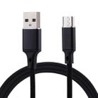 1m 2A Output USB to Micro USB Nylon Weave Style Data Sync Charging Cable, For  Samsung, Huawei, Xiaomi, HTC, LG, Sony, Lenovo and other Smartphones(Black) - 1