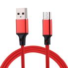 1m 2A Output USB to Micro USB Nylon Weave Style Data Sync Charging Cable, For Samsung, Huawei, Xiaomi, HTC, LG, Sony, Lenovo and other Smartphones(Red) - 1