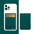 Universal Phone Back Sticker Wallet Card Slots Silicone Pouch Case for iPhone 13 / 12 / 11, Samsung, Huawei, Xiaomi and Other Smarphones(Dark Green) - 1
