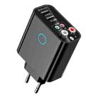 K16 2 in 1 3.5mm AUX + RAC Dual Output Plug-in Bluetooth 5.0 Audio Transmitter Receiver with Remote Control, EU Plug (Black) - 1