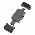 3 in 1 USB-C / Type-C to USB + Micro USB OTG Adapter TF / SD Card Card Reader(Tarnish) - 1