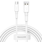 Baseus 2.4A Micro USB Mini White Charging Cable, Length: 1m(White) - 1