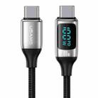 USAMS US-SJ546 U78 100W Type-C / USB-C to Type-C / USB-C Aluminum Alloy Digital Display Fast Charging Data Cable, Length: 1.2m (White) - 1