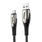 JOYROOM S-M411 Sharp Series 3A USB-C / Type-C Interface Charging + Transmission Nylon Braided Data Cable with Drop-shaped Indicator Light, Cable Length: 1.2m (Black) - 1