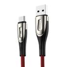 JOYROOM S-M411 Sharp Series 3A USB-C / Type-C Interface Charging + Transmission Nylon Braided Data Cable with Drop-shaped Indicator Light, Cable Length: 1.2m (Red) - 1