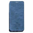 MOFI VINTAGE for Galaxy A7 (2017) / A720 Crazy Horse Texture Horizontal Flip Leather Case with Card Slot & Holder (Dark Blue) - 1
