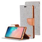 GOOSPERY CANVAS DIARY Canvas Texture Horizontal Flip PU Leather Case for Galaxy S10 Plus, with Holder & Card Slots & Wallet (Grey) - 1
