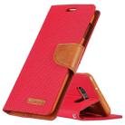 GOOSPERY CANVAS DIARY Canvas Texture Horizontal Flip PU Leather Case for Galaxy S10 E, with Holder & Card Slots & Wallet (Red) - 1