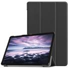 Custer Texture Horizontal Flip PU Leather Case for Galaxy Tab A 10.5 / T595 & T590, with Three-folding Holder & Sleep / Wake-up Function (Black) - 1