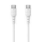 REMAX RC-068 PD 65W Type-C / USB-C to Type-C / USB-C High Elastic TPE Fast Charging Data Cable, Length: 1m (White) - 1