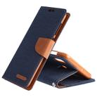 GOOSPERY CANVAS DIARY Canvas Texture Horizontal Flip PU Leather Case for Galaxy A20 / A30, with Holder & Card Slots & Wallet (Dark Blue) - 1