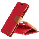 GOOSPERY CANVAS DIARY Canvas Texture Horizontal Flip PU Leather Case for Galaxy A20 / A30, with Holder & Card Slots & Wallet (Red) - 1