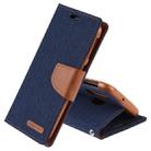 GOOSPERY CANVAS DIARY Canvas Texture Horizontal Flip PU Leather Case for Galaxy A40, with Holder & Card Slots & Wallet(Dark Blue) - 1