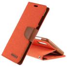 GOOSPERY CANVAS DIARY Canvas Texture Horizontal Flip PU Leather Case for Galaxy A50, with Holder & Card Slots & Wallet (Orange) - 1