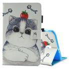 For Galaxy Tab A 8.0  / T380 & T385 Tomato and Cat Pattern Horizontal Flip Leather Case with Holder & Card Slots - 1