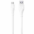 WK WDC-152 6A Micro USB Fast Charging Data Cable, Length: 1m (White) - 1