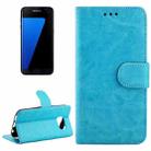 For Galaxy S7 Edge / G935 Crazy Horse Texture Horizontal Flip Magnetic Snap Leather Case with Adjustable Holder & Card Slots & Photo Frame & Wallet(Blue) - 1