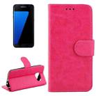 For Galaxy S7 Edge / G935 Crazy Horse Texture Horizontal Flip Magnetic Snap Leather Case with Adjustable Holder & Card Slots & Photo Frame & Wallet(Magenta) - 1
