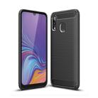 Brushed Texture Carbon Fiber TPU Case for Galaxy A40 (Black) - 1