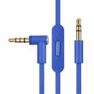 ZS0087 3.5mm Male to Male Earphone Cable with Mic & Wire-controlled, Cable Length: 1.4m(Blue) - 1