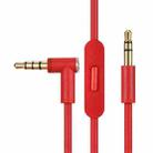ZS0087 3.5mm Male to Male Earphone Cable with Mic & Wire-controlled, Cable Length: 1.4m(Red) - 1