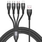 4 in 1 66W 6A USB to 8 Pin + Micro USB + Dual USB-C / Type-C Fast Charging Data Cable, Cable Length: 1.2m(Black) - 1