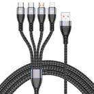 4 in 1 66W 6A USB to 8 Pin + Micro USB + Dual USB-C / Type-C Fast Charging Data Cable, Cable Length: 1.2m(Grey) - 1